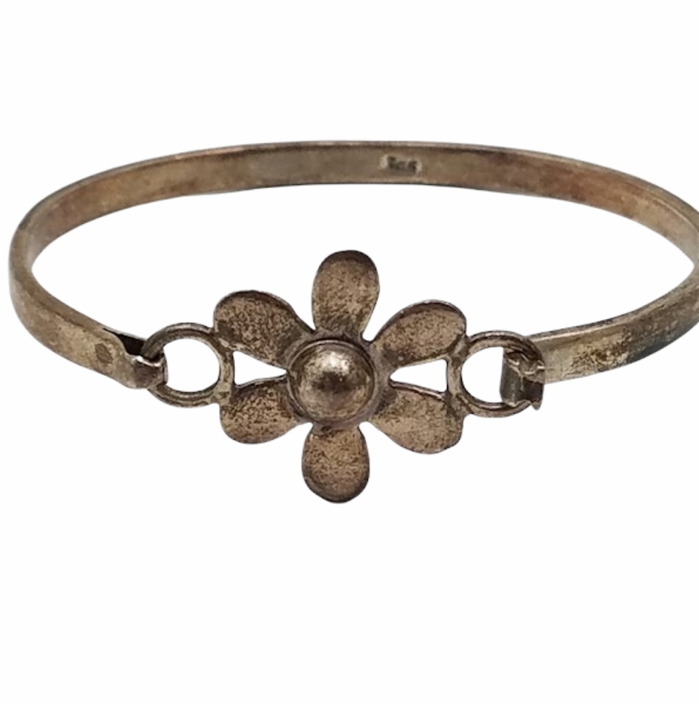 Vintage Sterling Daisy Flower Bracelet 925
